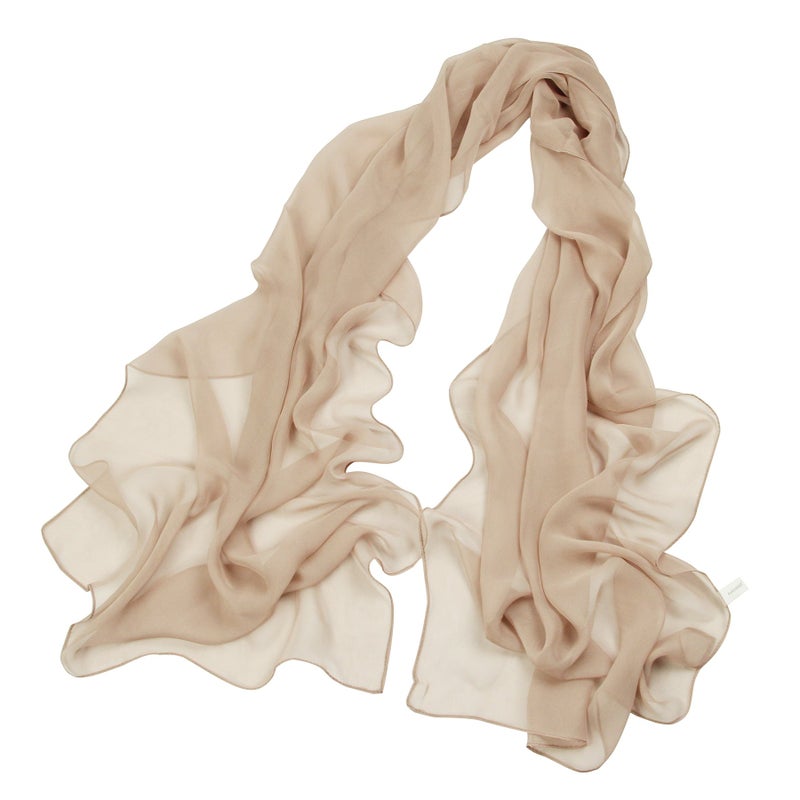 PANTONIGHT Long Chiffon Sheer Scarf For womens (057 khaki) - Image 1
